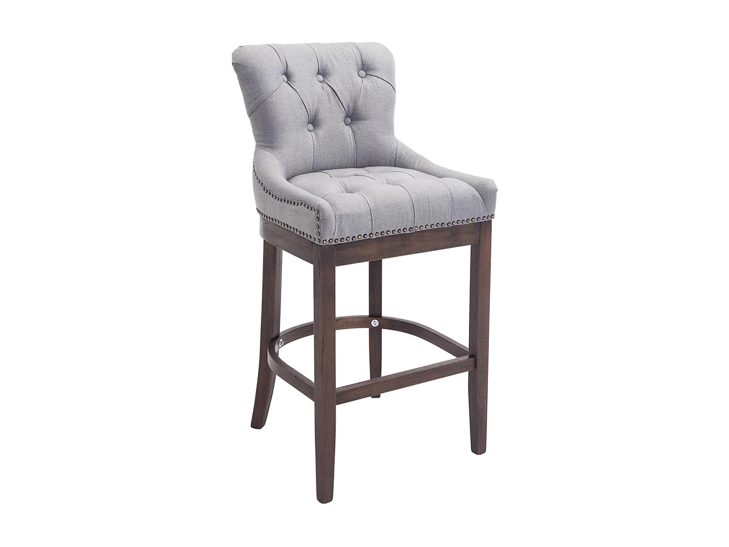 Lot de 2  Tabouret de bar - Tissu & Antique - Gris clair - Lakewood