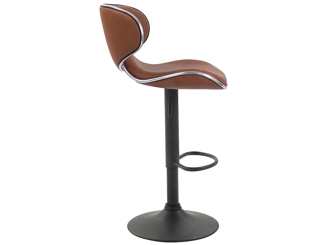 Tabouret de bar - Similicuir & Métal chromé - Marron clair - Las Vegas V2