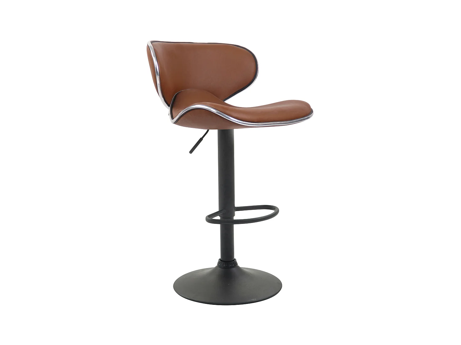 Tabouret de bar - Similicuir & Métal chromé - Marron clair - Las Vegas V2