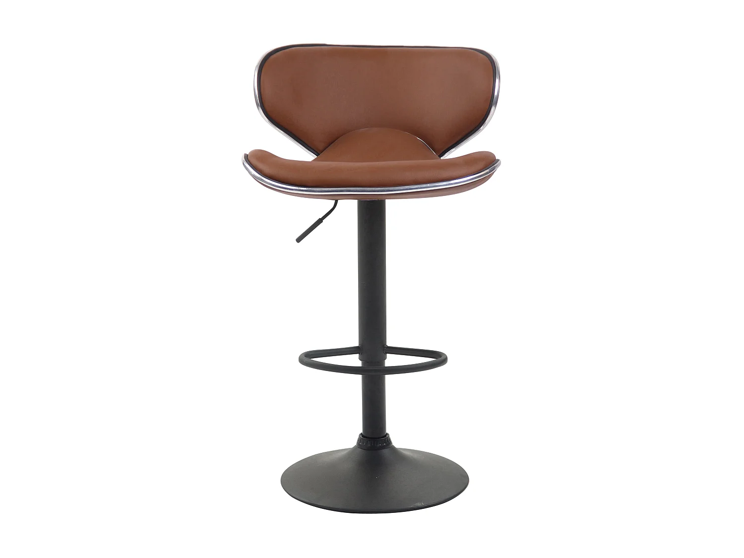 Tabouret de bar - Similicuir & Métal chromé - Marron clair - Las Vegas V2