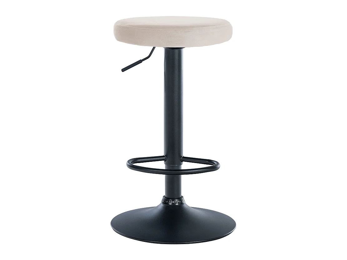 Tabouret de bar - Velours & Noir - Crème - Ponte