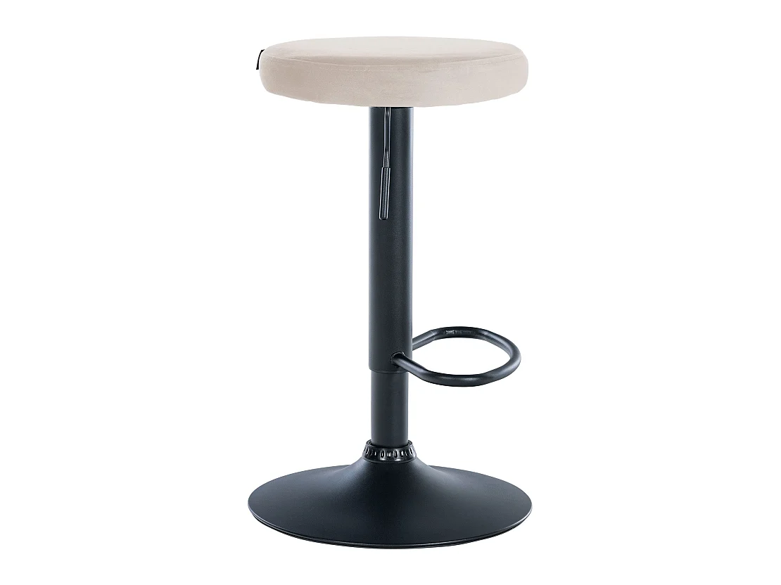 Tabouret de bar - Velours & Noir - Crème - Ponte