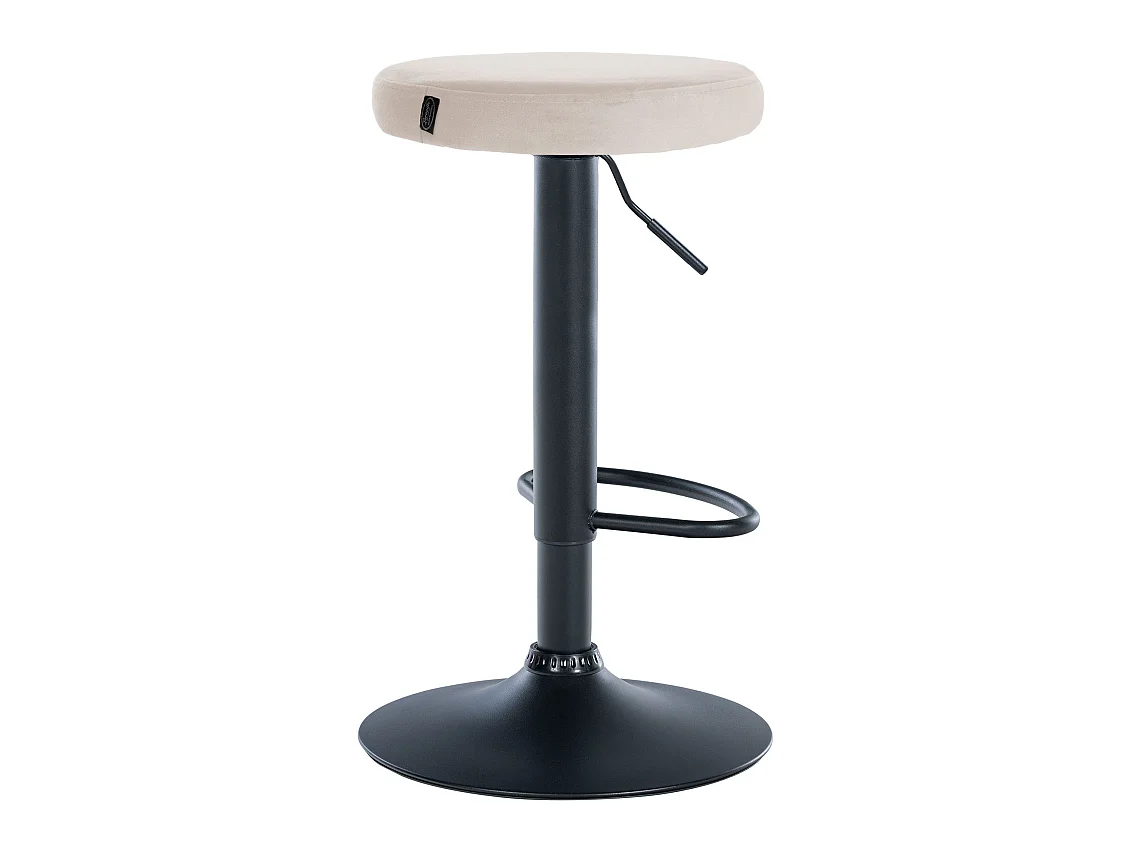 Tabouret de bar - Velours & Noir - Crème - Ponte
