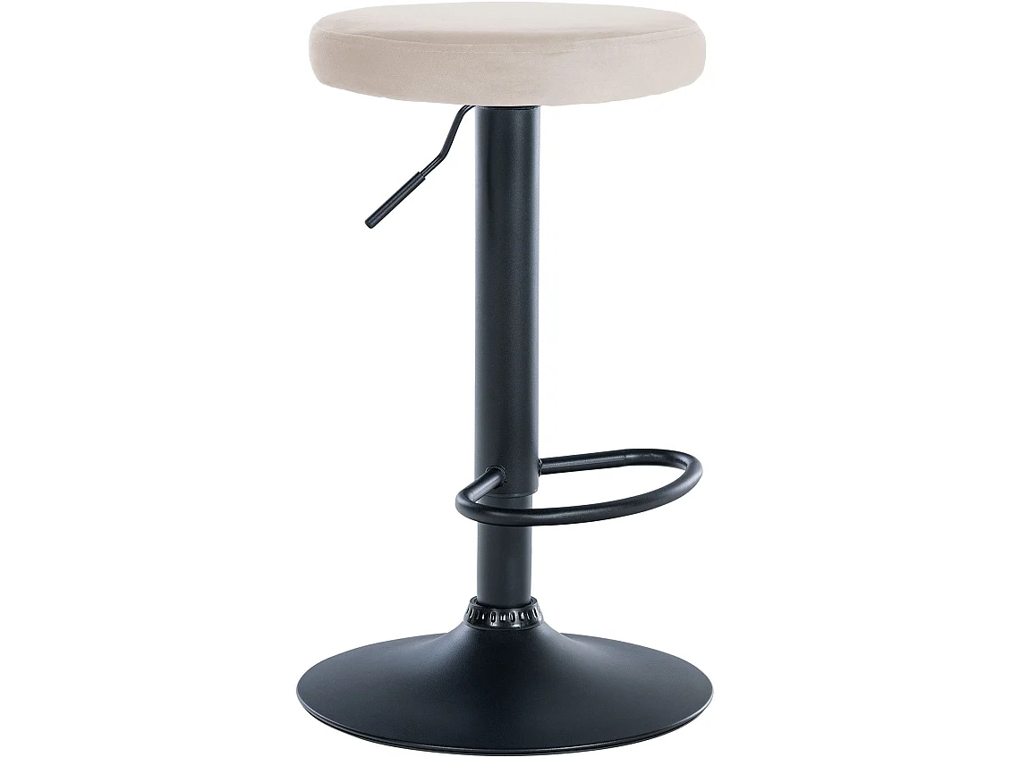 Tabouret de bar - Velours & Noir - Crème - Ponte