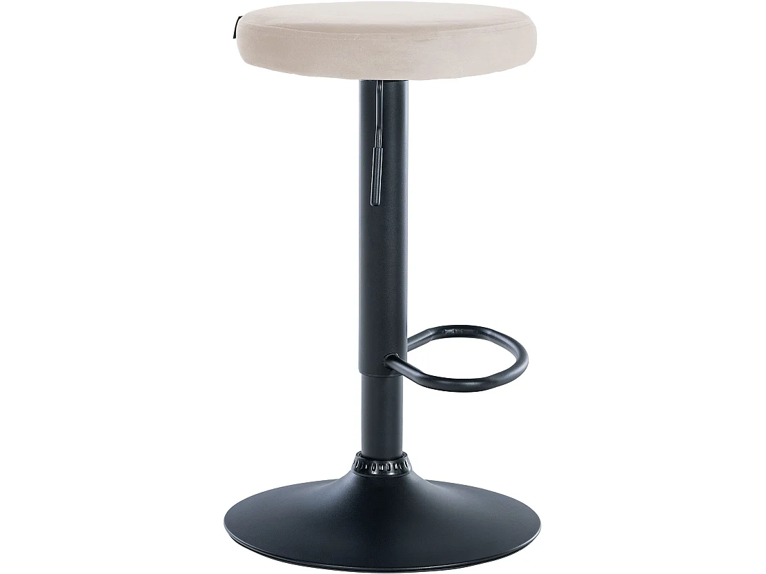 Tabouret de bar - Velours & Noir - Crème - Ponte