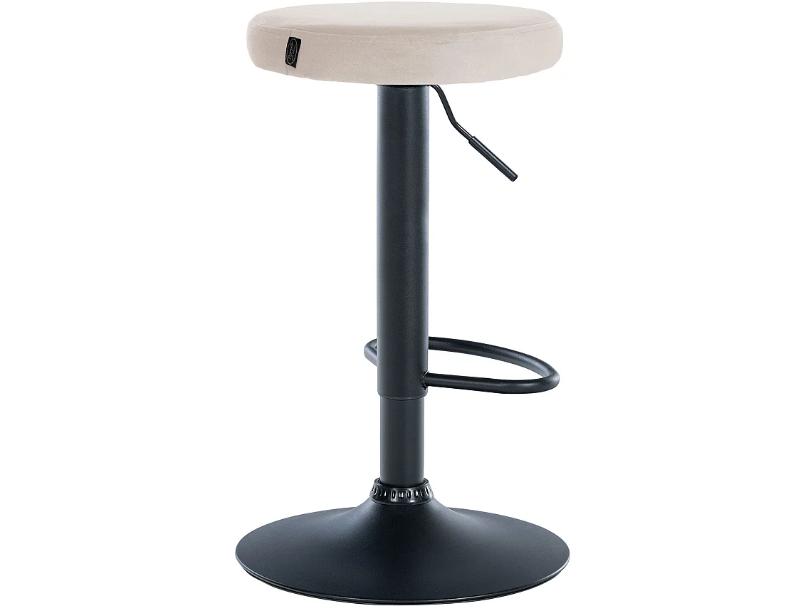 Tabouret de bar - Velours & Noir - Crème - Ponte