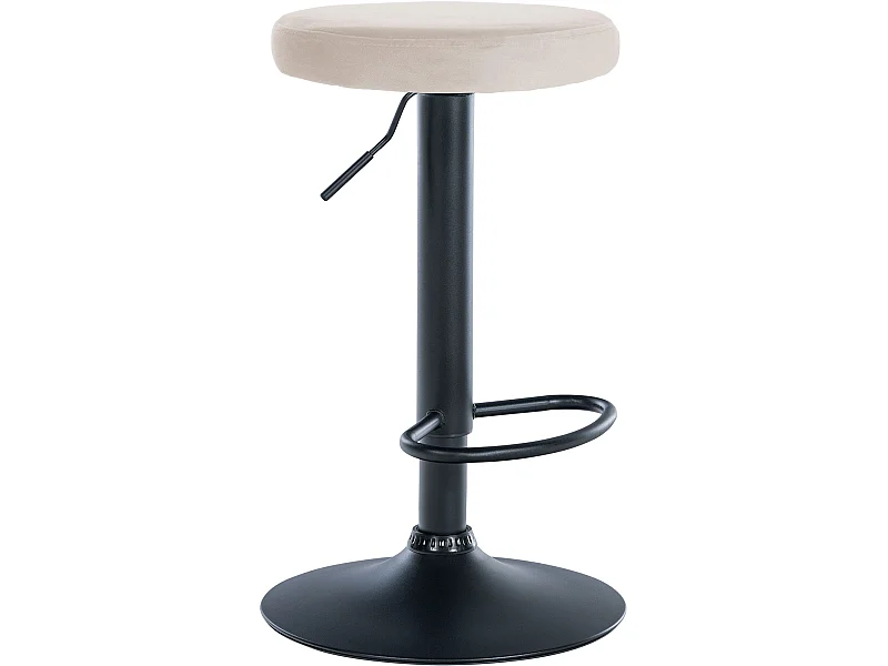 Tabouret de bar - Velours & Noir - Crème - Ponte