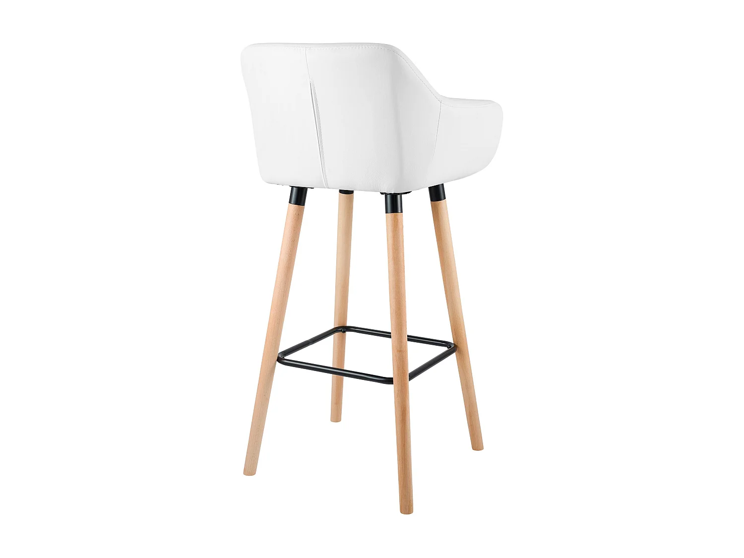Lot de 2  Tabouret de bar - Similicuir - Blanc - Grant
