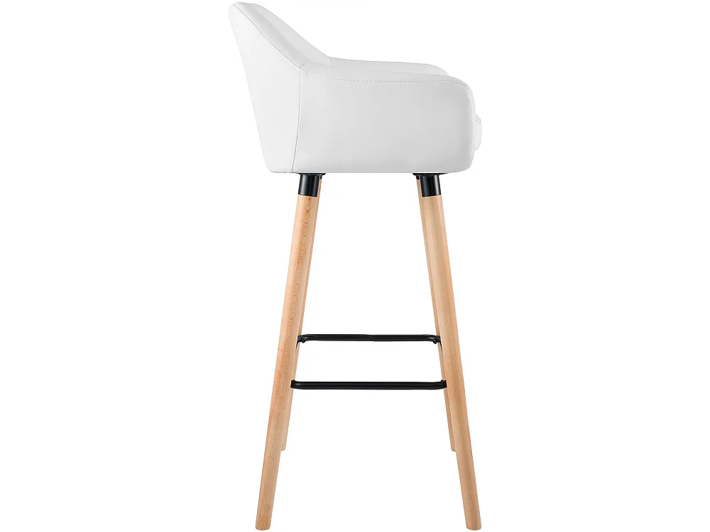 Lot de 2  Tabouret de bar - Similicuir & Antique clair - Blanc - Grant