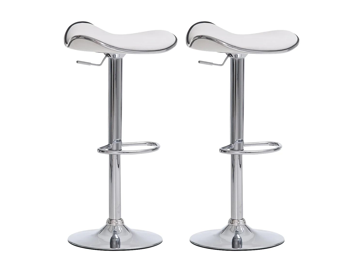 2er Set Barhocker - Kunstleder - weiß - Shanghai