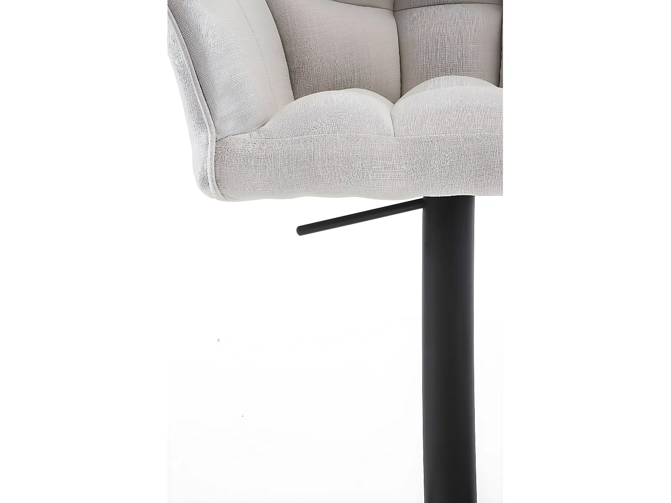 Lot de 2  Tabouret de bar - Tissu & Noir - Blanc - Damaso