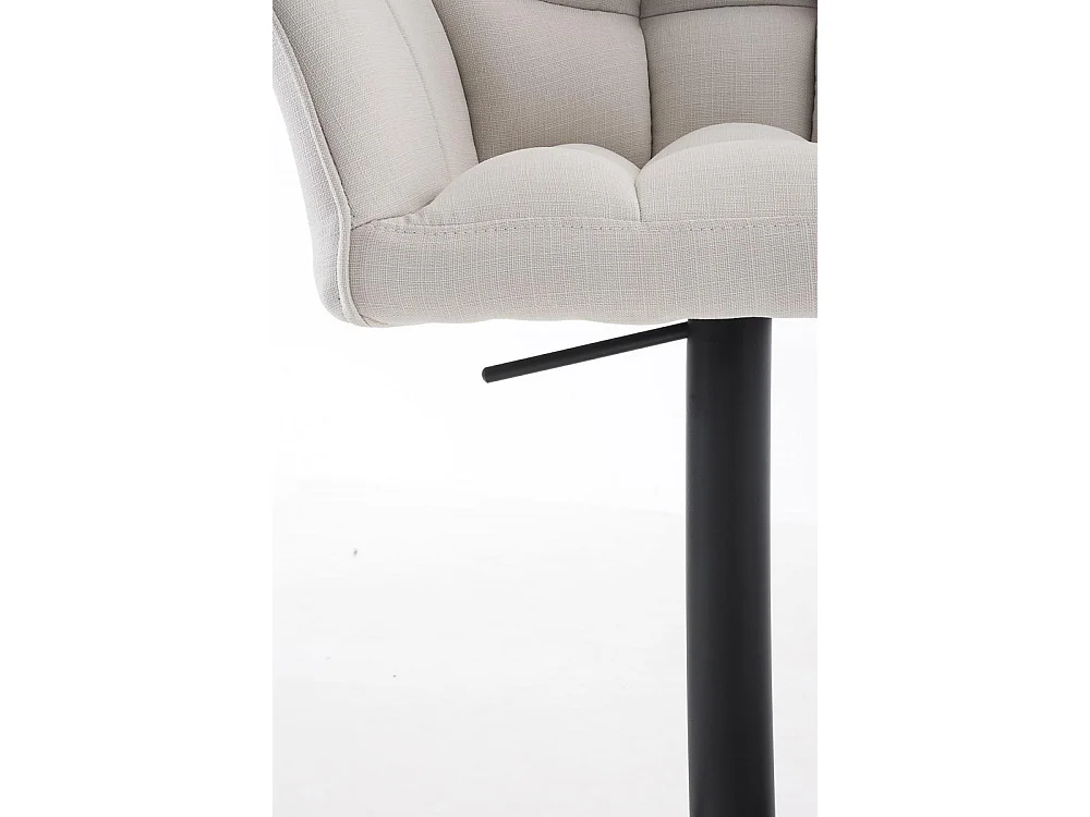 Lot de 2  Tabouret de bar - Tissu & Noir - Blanc - Damaso