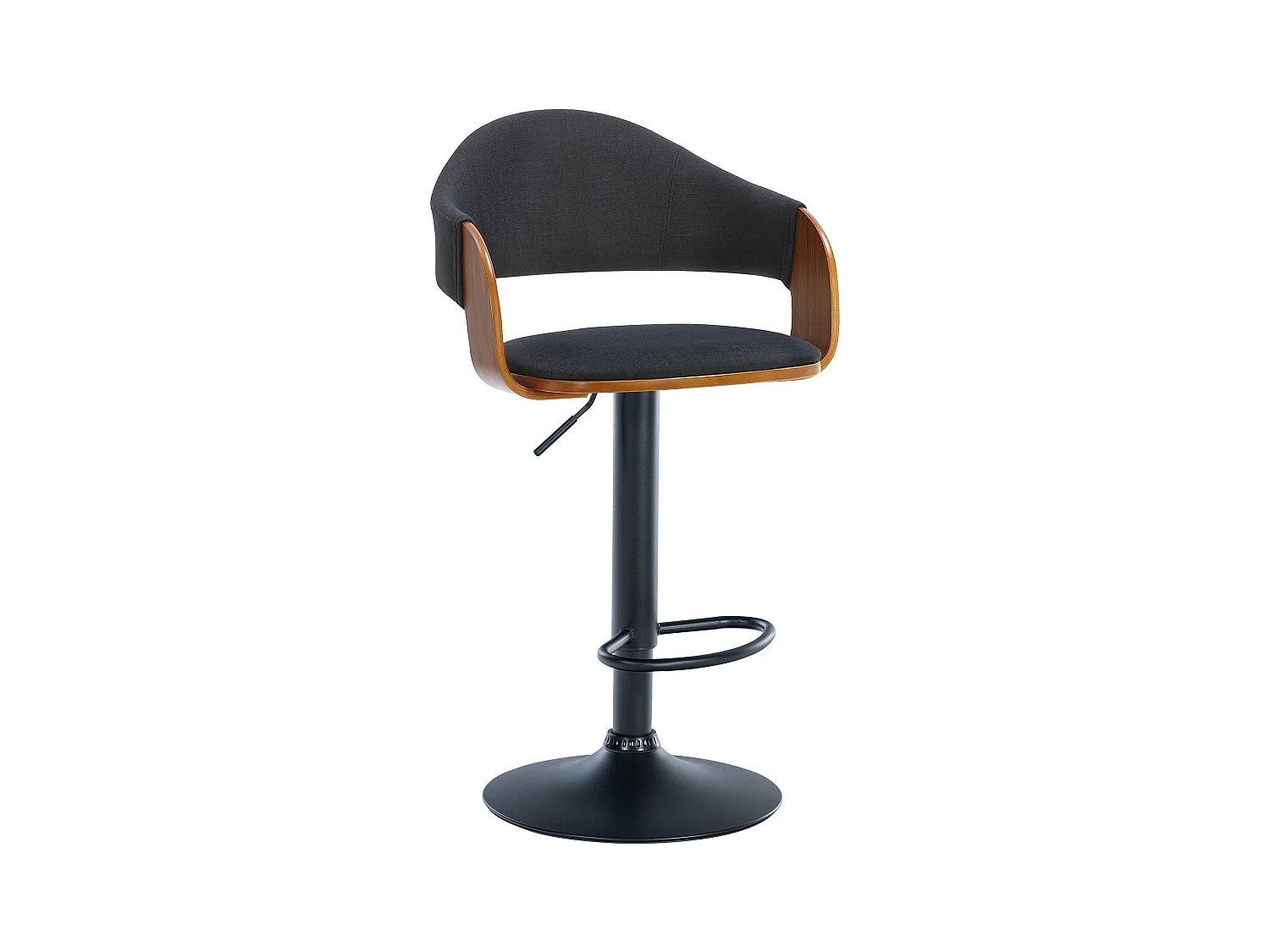 Tabouret de bar - Tissu & Noir - Noyer / Noir - Nilse