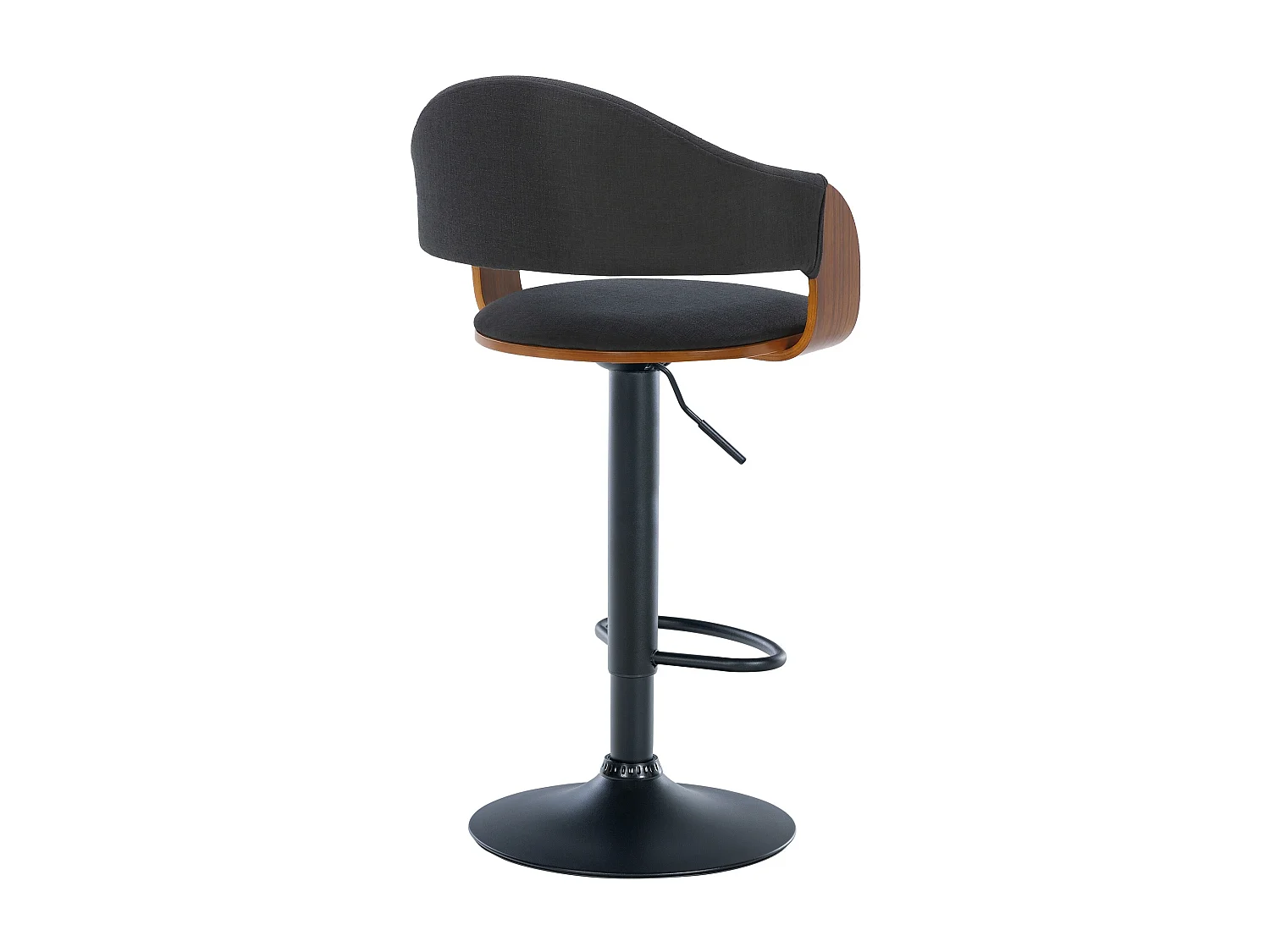 Tabouret de bar - Tissu & Noir - Noyer / Noir - Nilse
