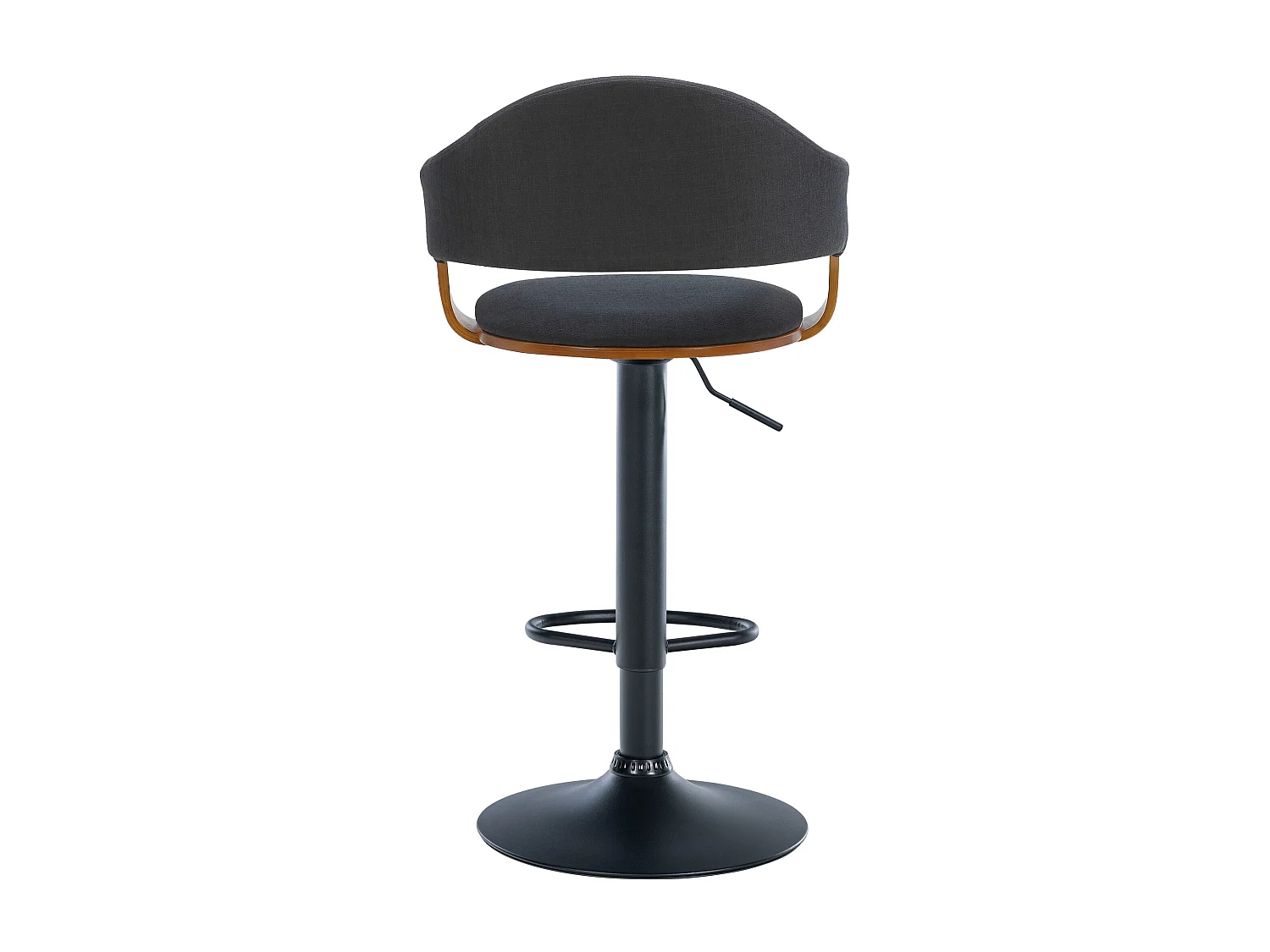 Tabouret de bar - Tissu & Noir - Noyer / Noir - Nilse