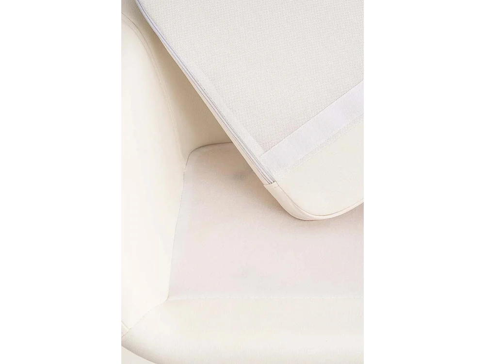 Tabouret de bar - Similicuir & Bois - Blanc - Grant