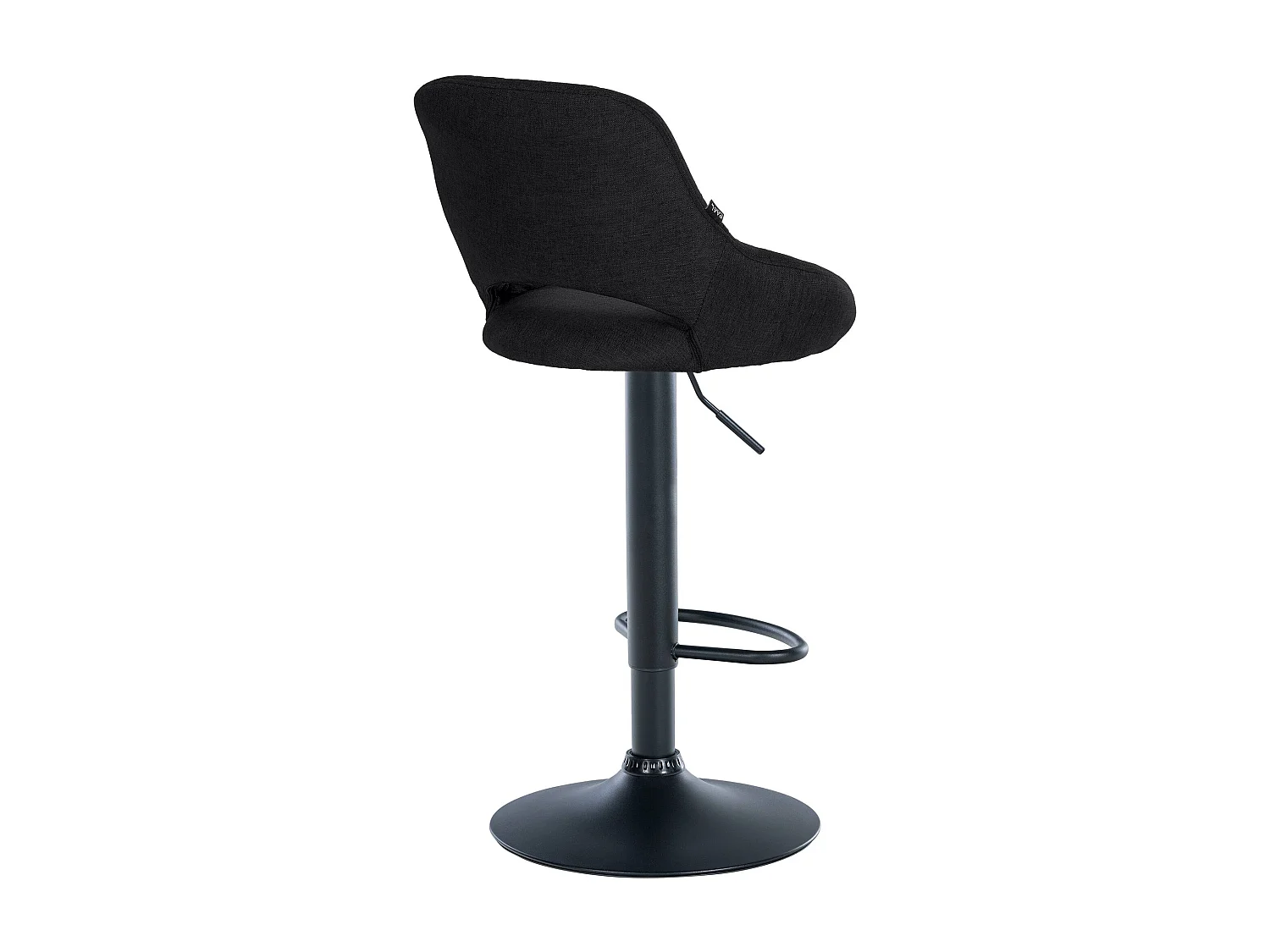 Tabouret de bar - Tissu & Noir - Noir - Milet