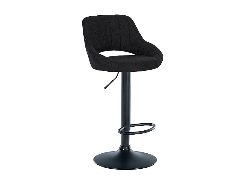 Tabouret de bar - Tissu & Noir - Noir - Milet