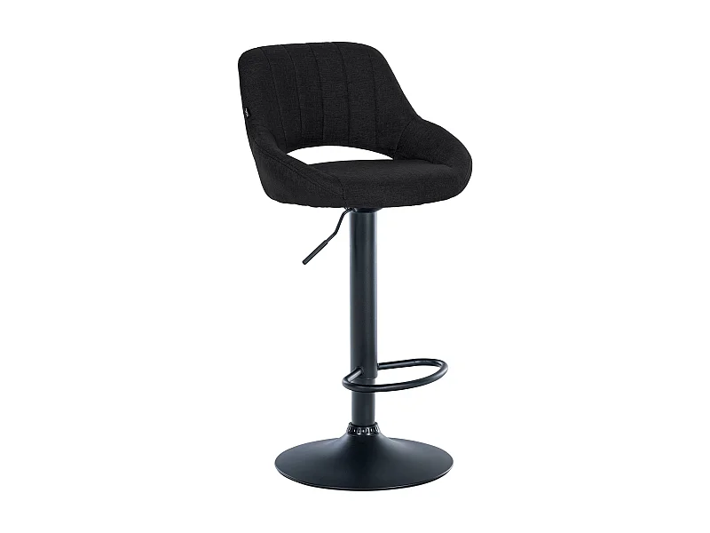 Tabouret de bar - Tissu & Noir - Noir - Milet