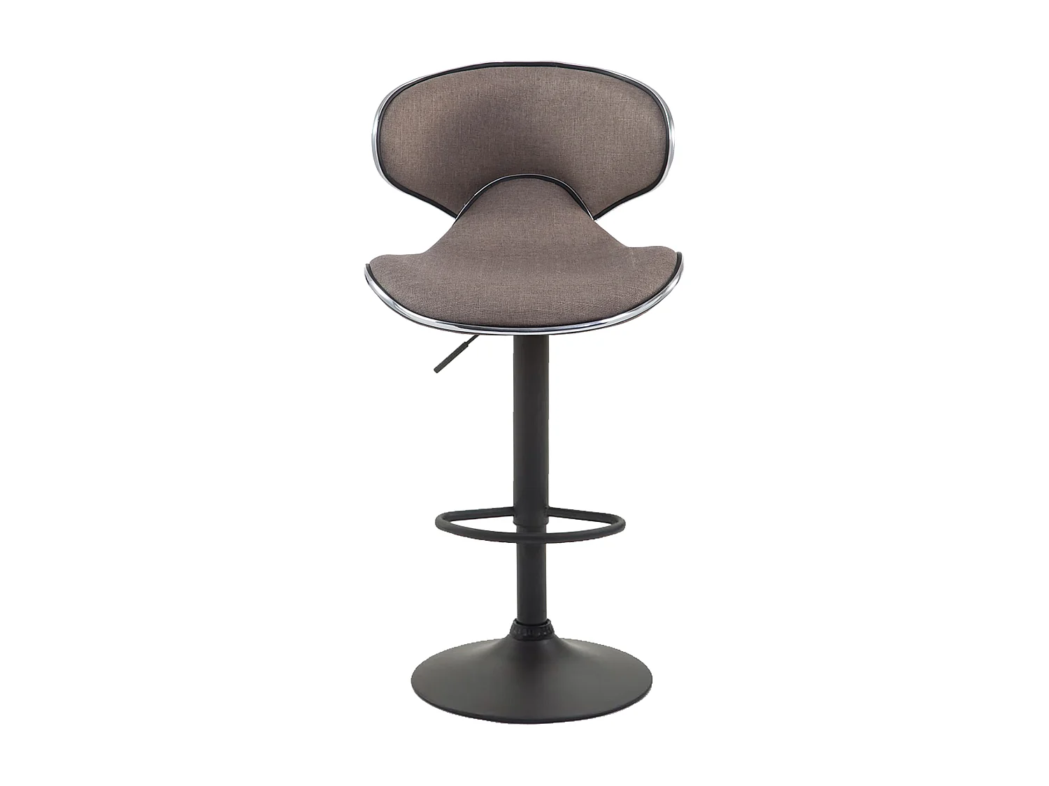 Lot de 2  Tabouret de bar - Tissu & Métal chromé - Taupe - Las Vegas V2