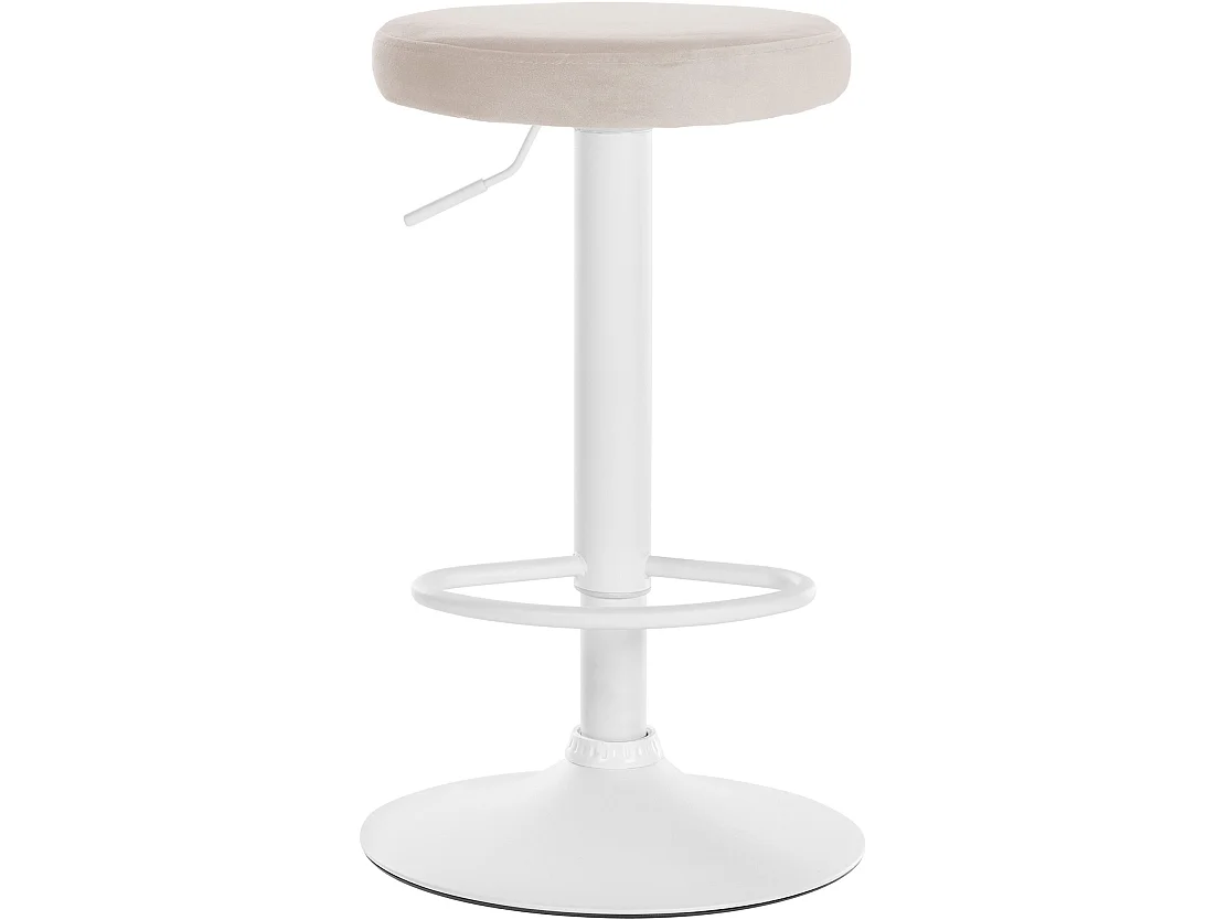 Tabouret de bar - Velours & Blanc - Crème - Ponte