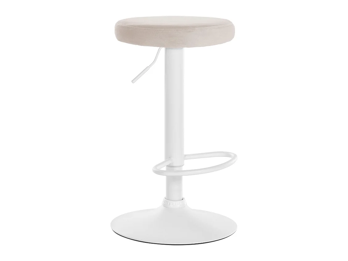 Tabouret de bar - Velours & Blanc - Crème - Ponte