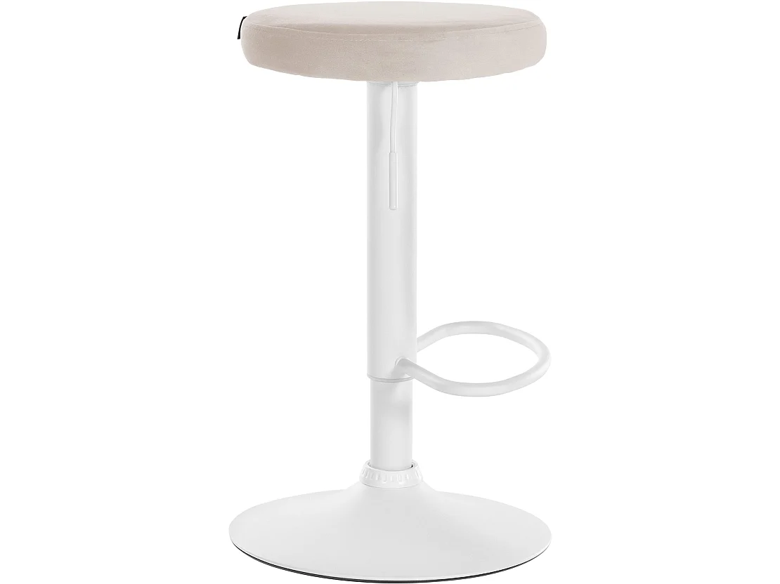 Tabouret de bar - Velours & Blanc - Crème - Ponte