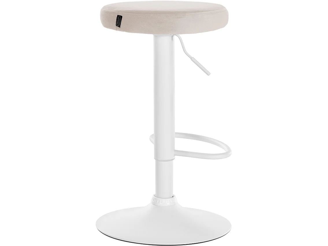Tabouret de bar - Velours & Blanc - Crème - Ponte