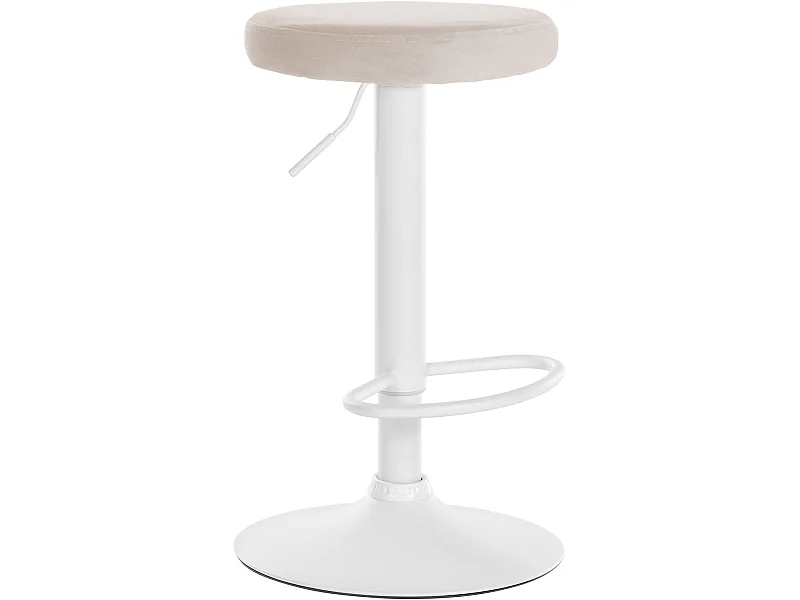 Tabouret de bar - Velours & Blanc - Crème - Ponte