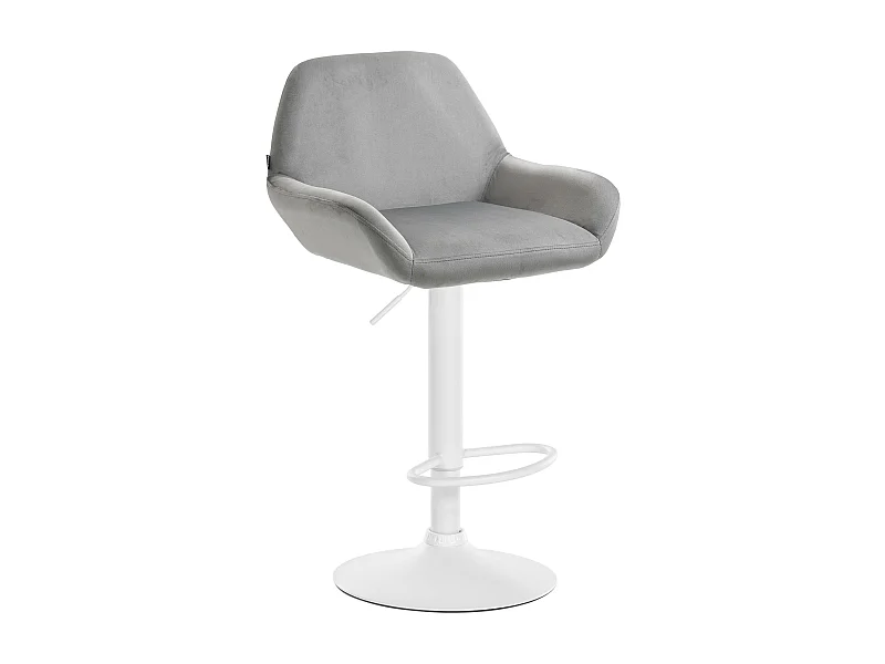 Tabouret de bar - Velours & Blanc - Gris - Braga