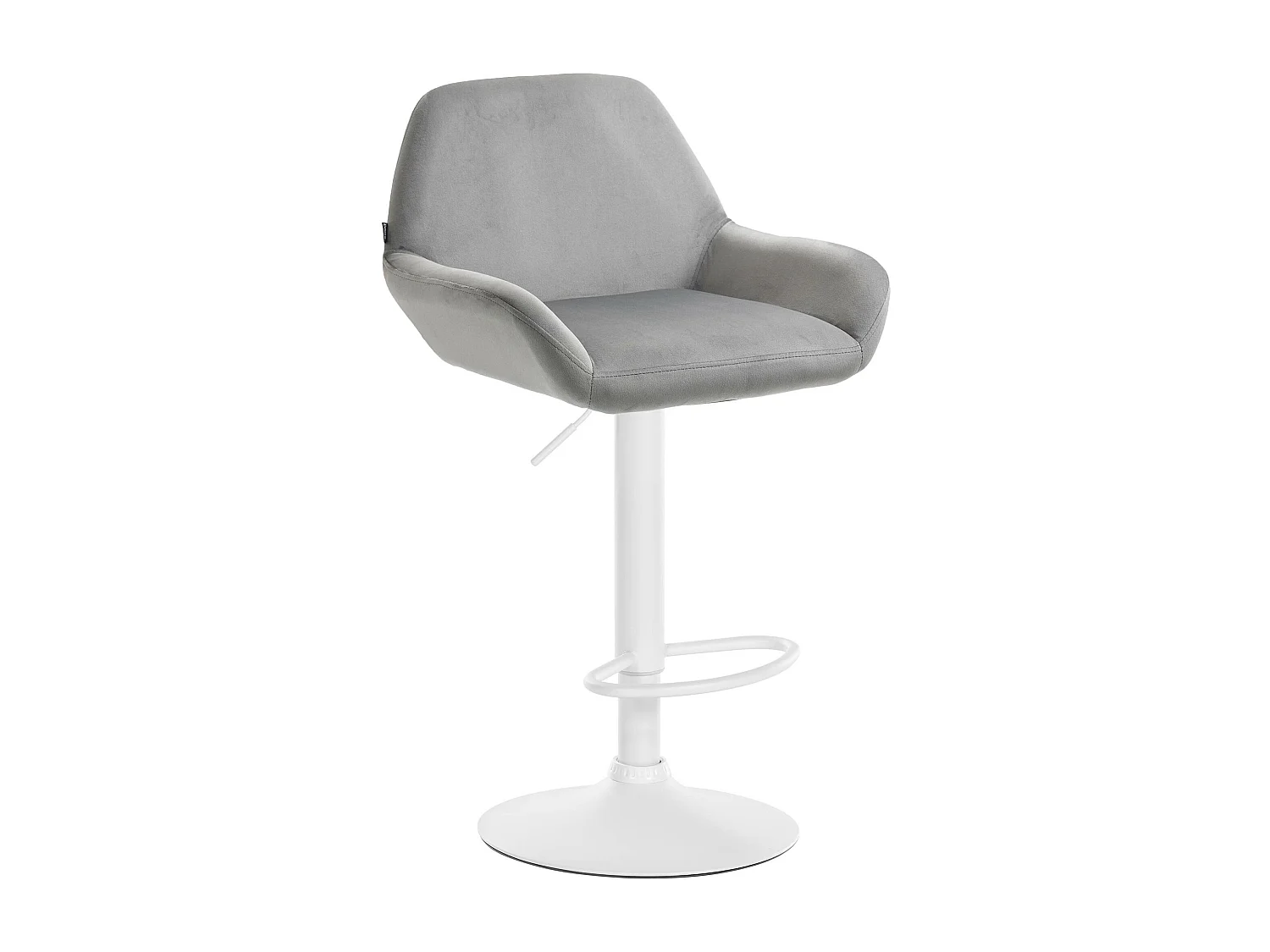 Tabouret de bar - Velours & Blanc - Gris - Braga