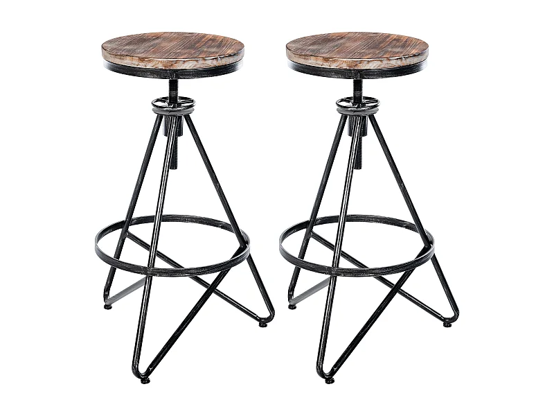 2er Set Barhocker - Metall & antik-hell - silber - Karla