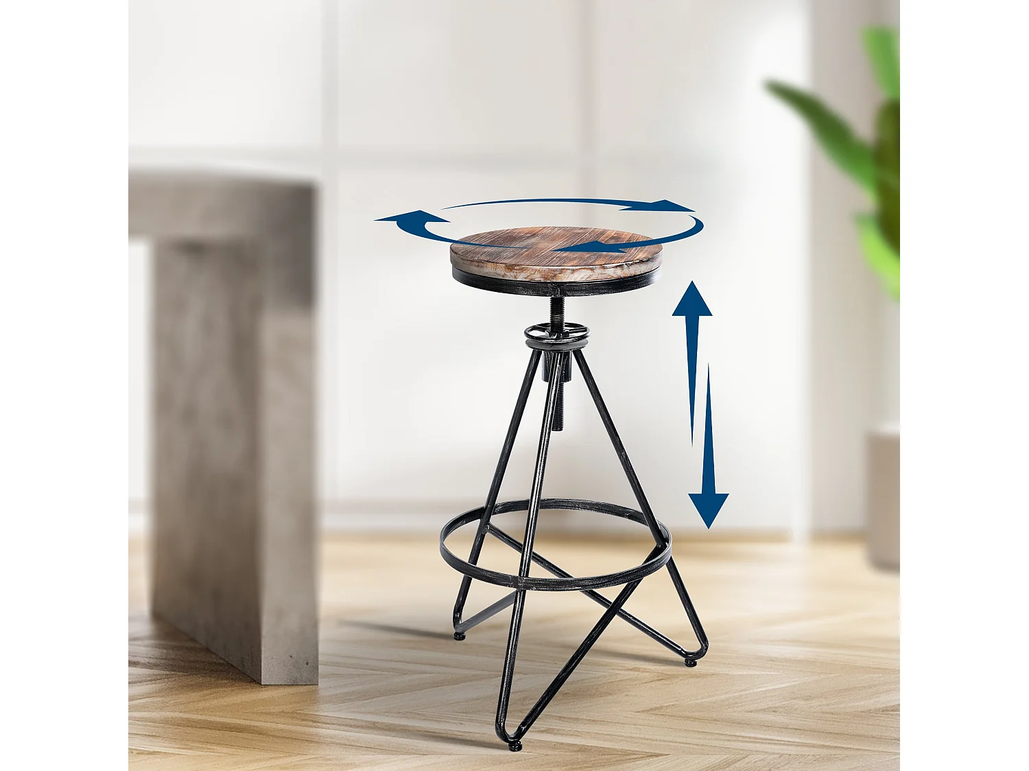 2er Set Barhocker - Metall & antik-hell - silber - Karla