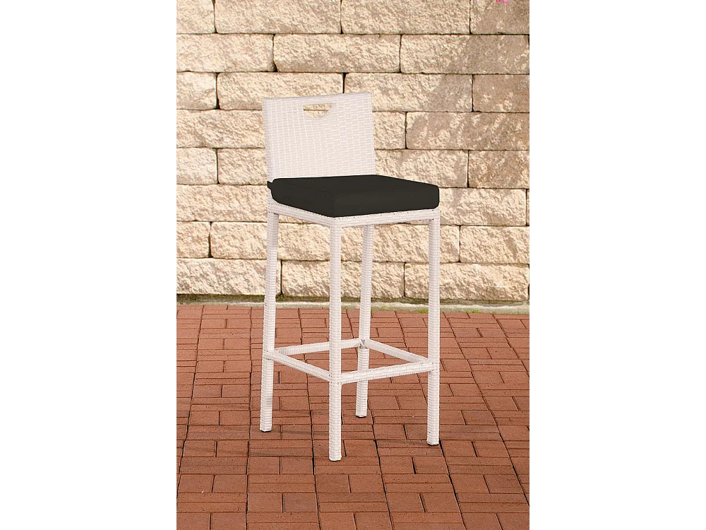 Tabouret de bar - Plastique & Aluminium - Blanc - Mari