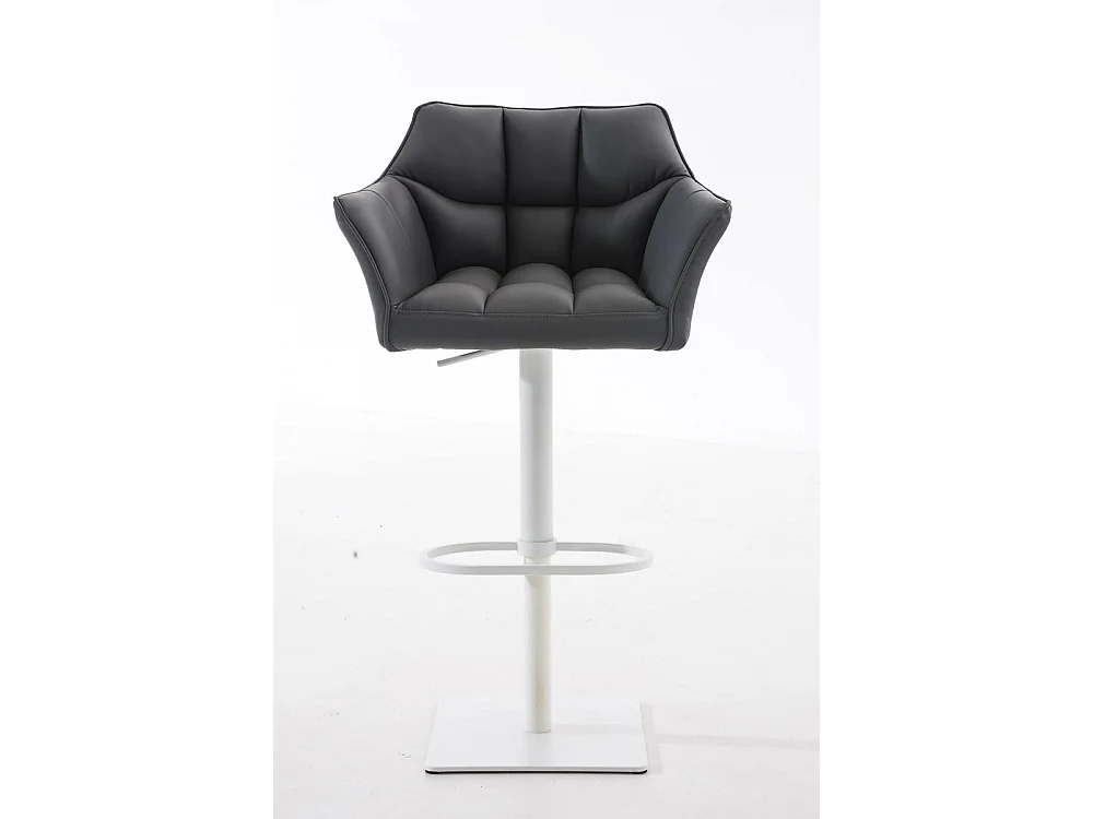 Tabouret de bar - Similicuir & Blanc - Gris - Damaso
