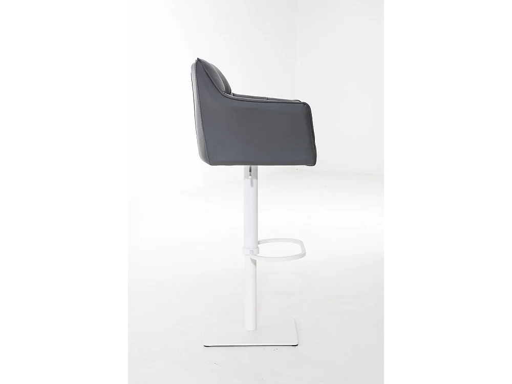 Tabouret de bar - Similicuir & Blanc - Gris - Damaso