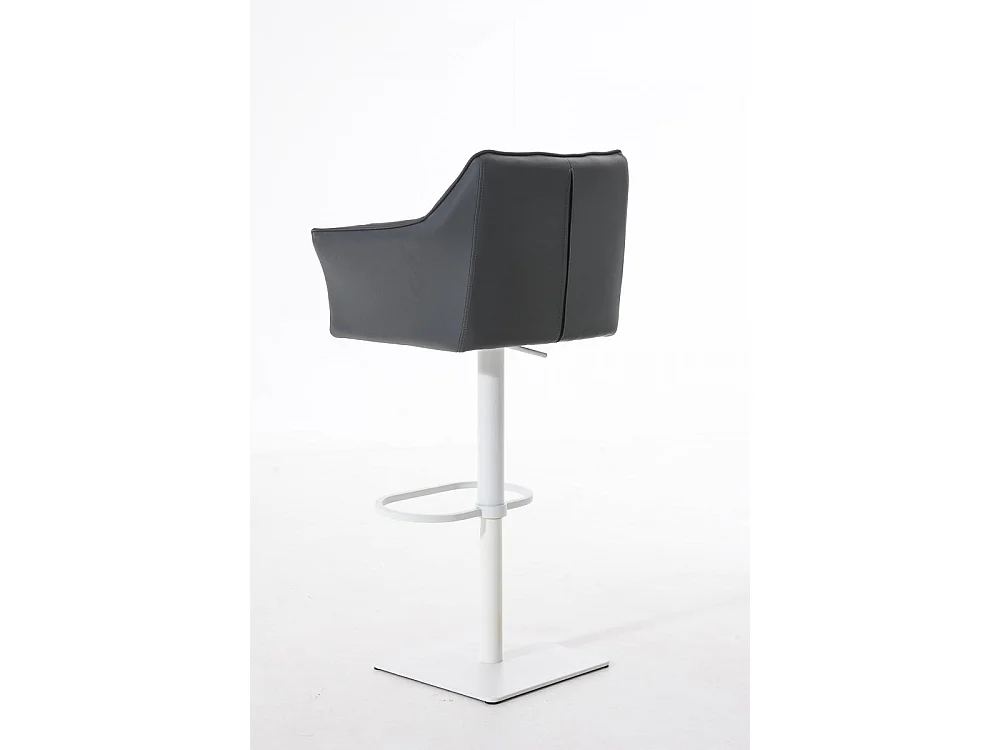 Tabouret de bar - Similicuir & Blanc - Gris - Damaso