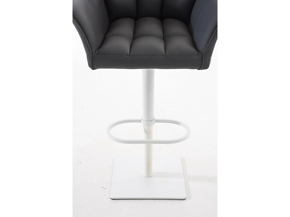 Tabouret de bar - Similicuir & Blanc - Gris - Damaso