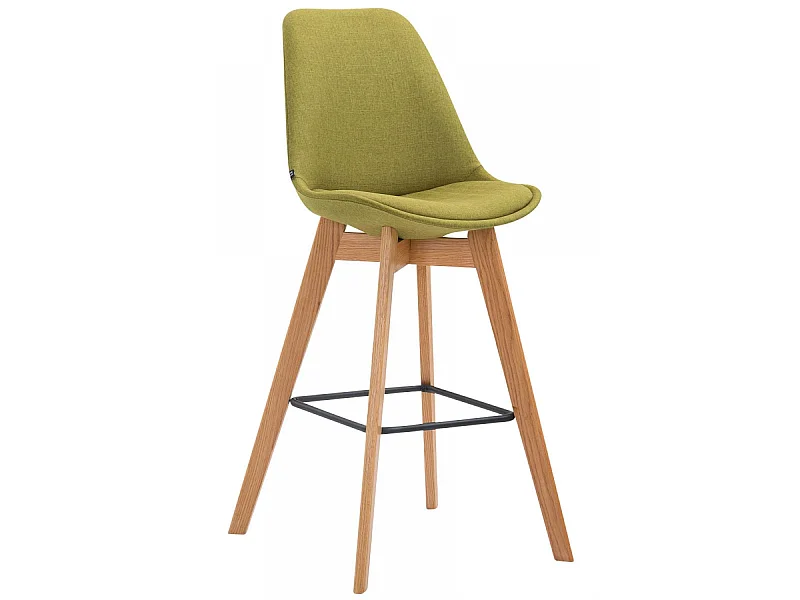 Tabouret de bar - Tissu & Bois - Vert - Metz