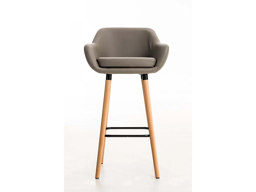 Barhocker - Kunstleder & Holz - taupe - Grant