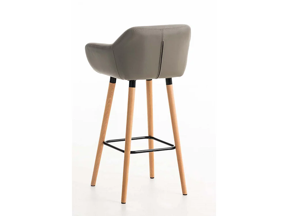 Barhocker - Kunstleder & Holz - taupe - Grant