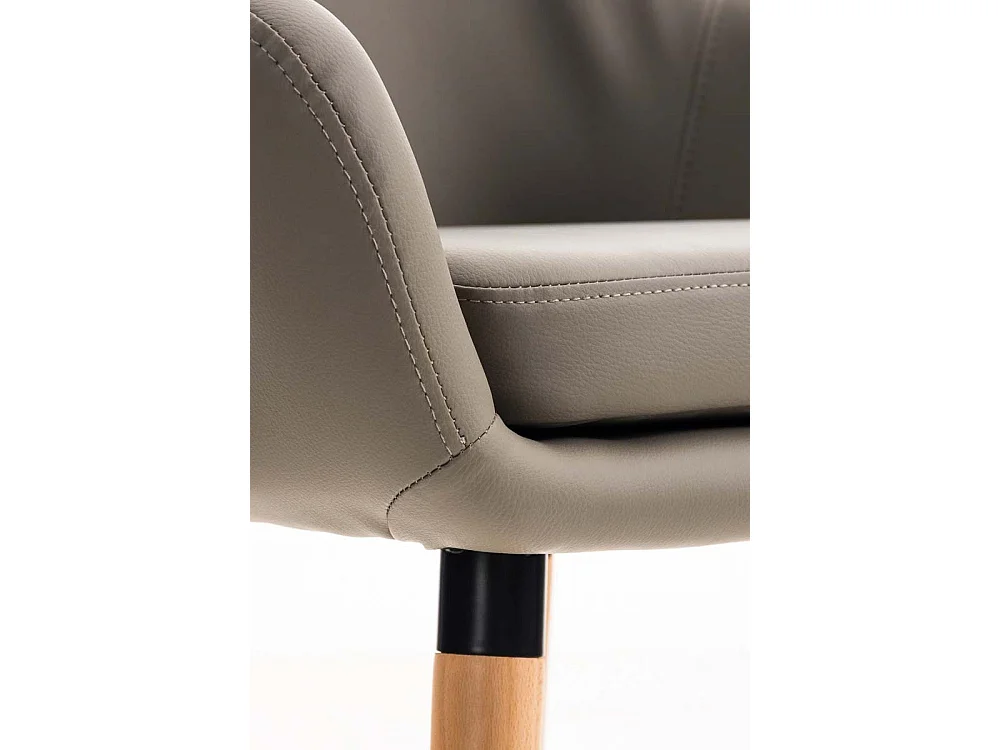 Barhocker - Kunstleder & Holz - taupe - Grant