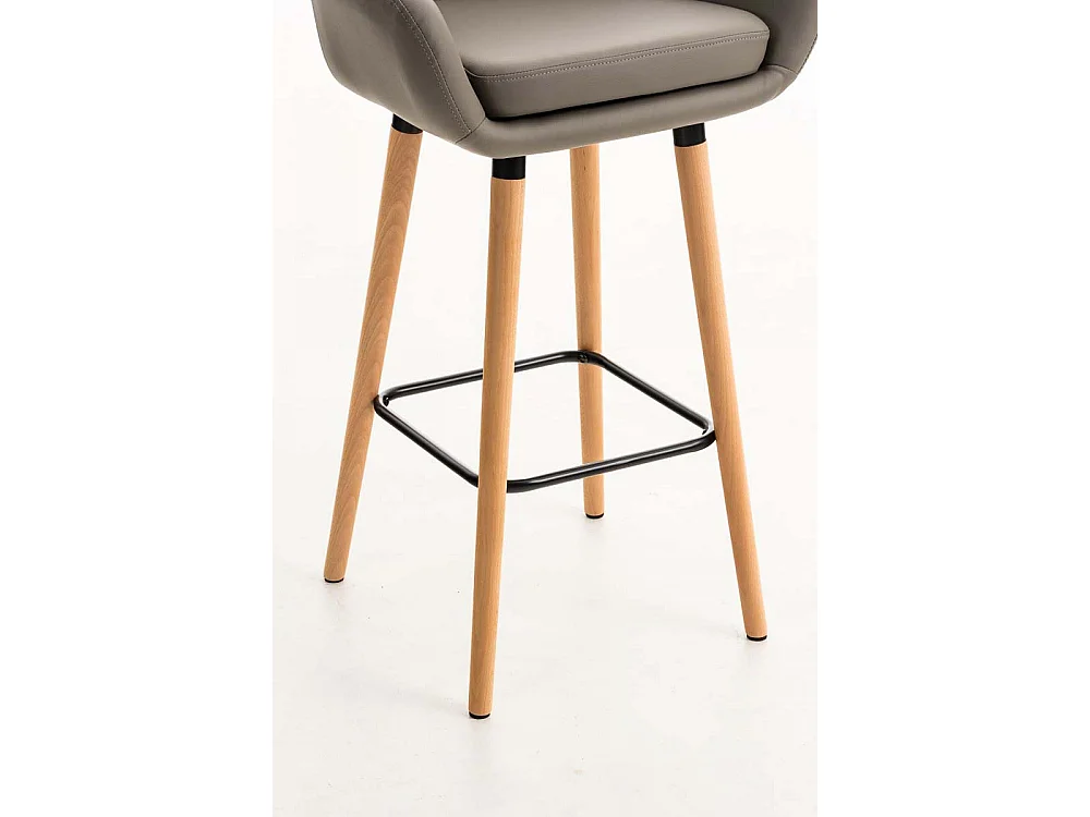 Barhocker - Kunstleder & Holz - taupe - Grant