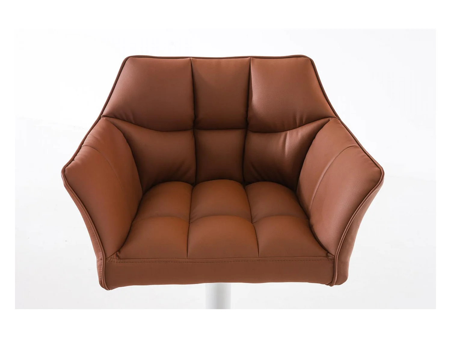 Barhocker - Kunstleder & weiß - hellbraun - Damaso