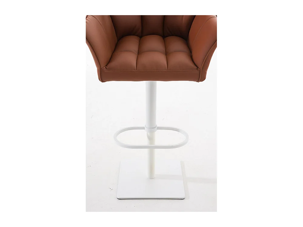 Barhocker - Kunstleder & weiß - hellbraun - Damaso