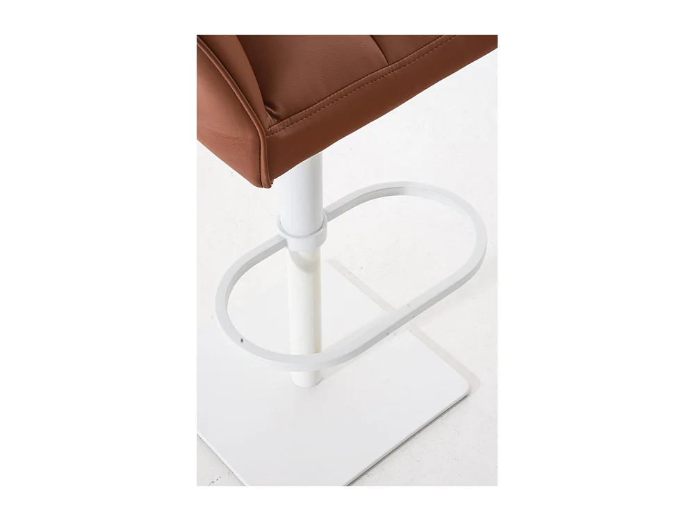 Barhocker - Kunstleder & weiß - hellbraun - Damaso