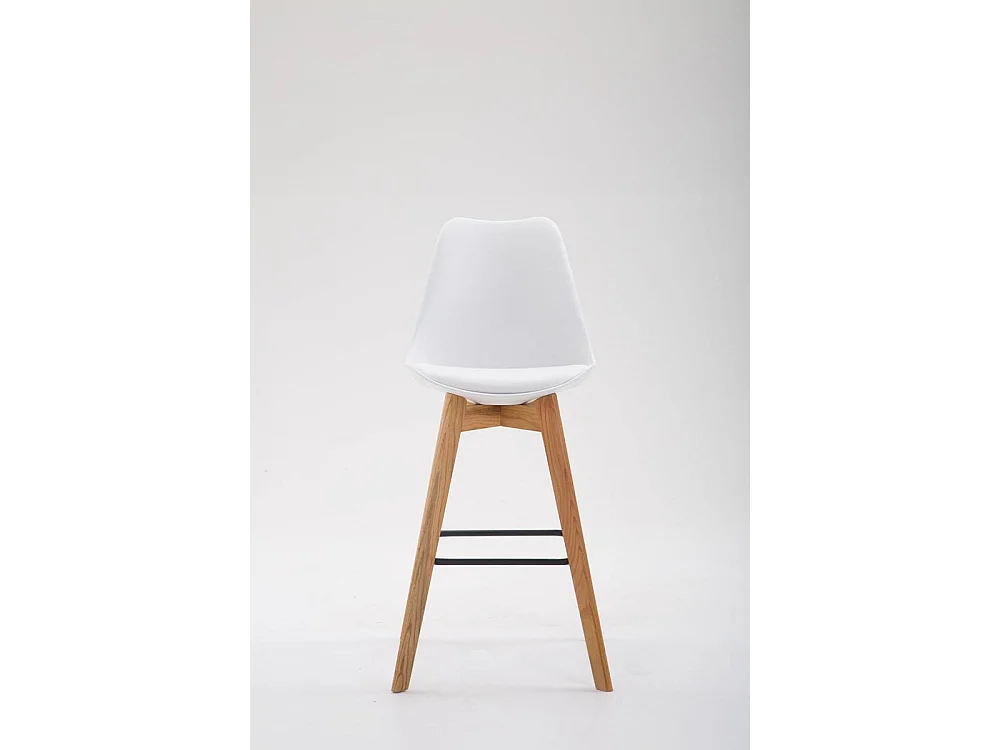 Tabouret de bar - Plastique & Bois - Blanc - Metz