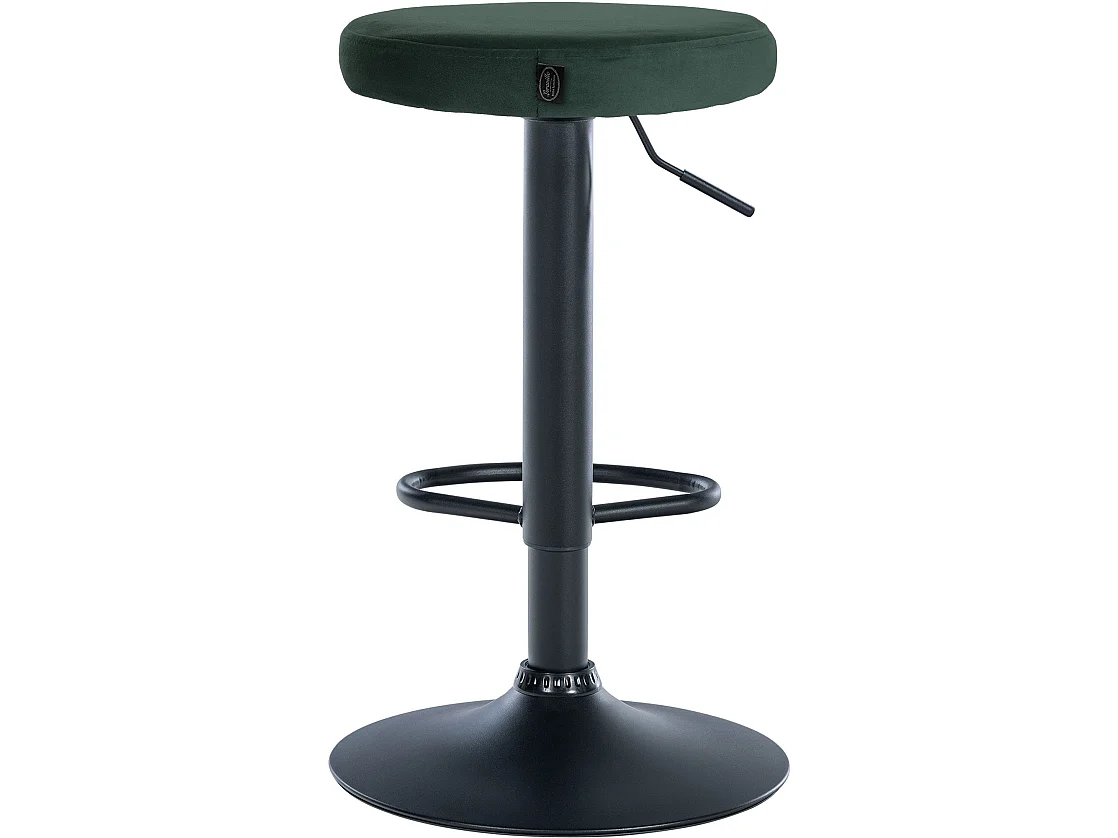 Lot de 2  Tabouret de bar - Velours & Métal noir mat - Vert - Ponte