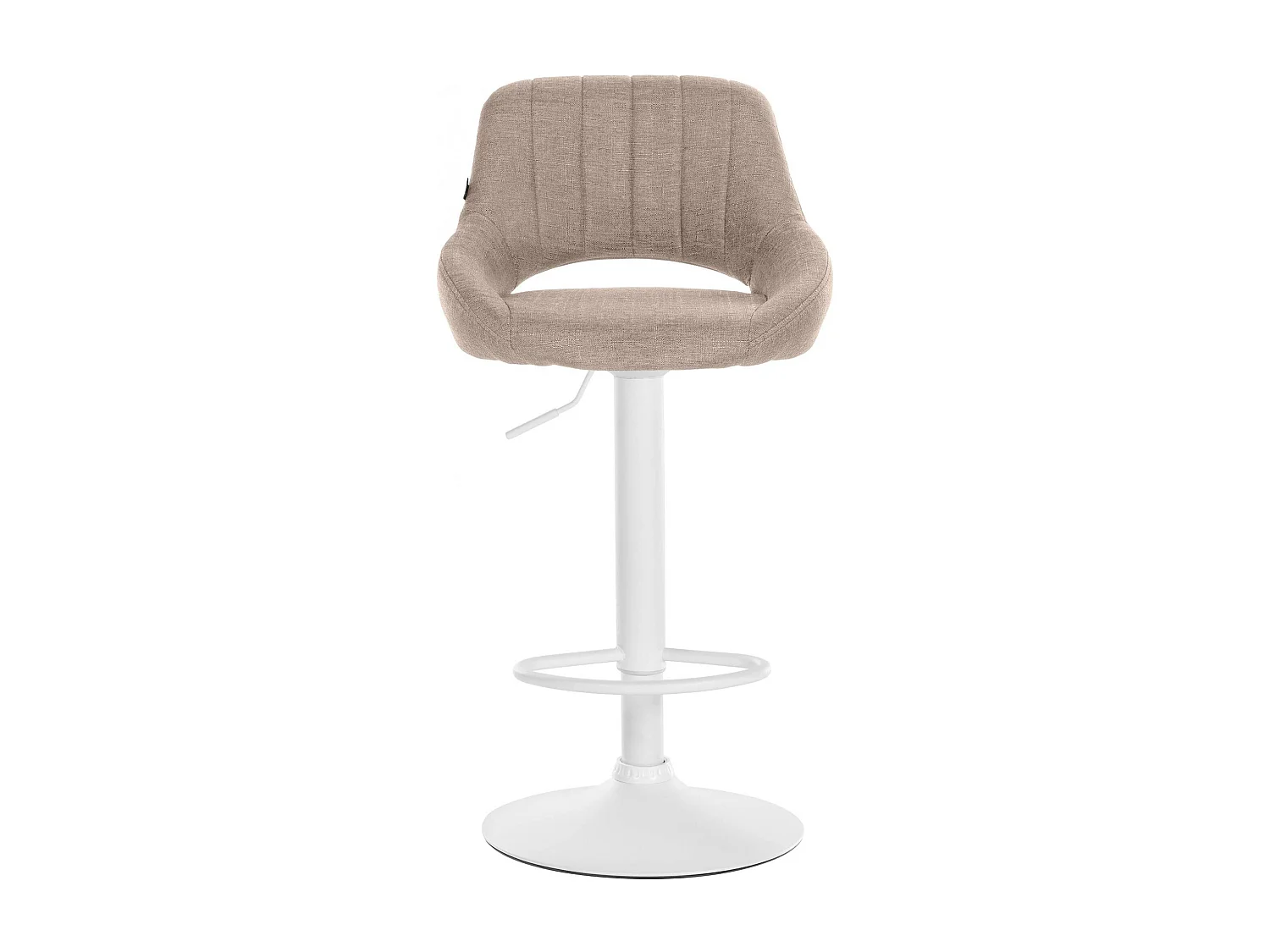 Tabouret de bar - Tissu & Blanc - Taupe - Milet
