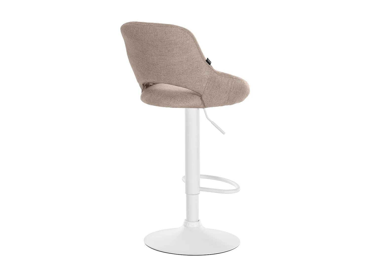 Tabouret de bar - Tissu & Blanc - Taupe - Milet